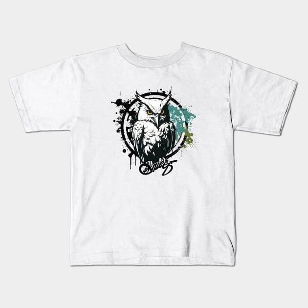 Graffiti Paint Owl Bird Creative Kids T-Shirt by Cubebox